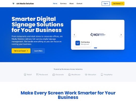 B2B Digital Signage Solutions custom website design in Fort Mill NC by Overtop Media Digital Marketing
