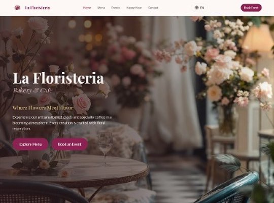 Floral Cafe & Bakery custom website design in Concord NC by Overtop Media Digital Marketing