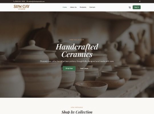 Handcrafted Pottery Studio custom website design in Cornelius NC by Overtop Media Digital Marketing