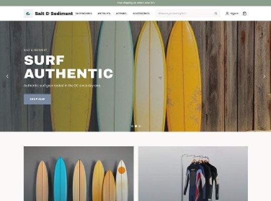 Surf Shop E-Commerce custom website design in Pineville NC by Overtop Media Digital Marketing